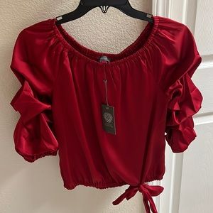 Vince Camuto Red Satin Bouse